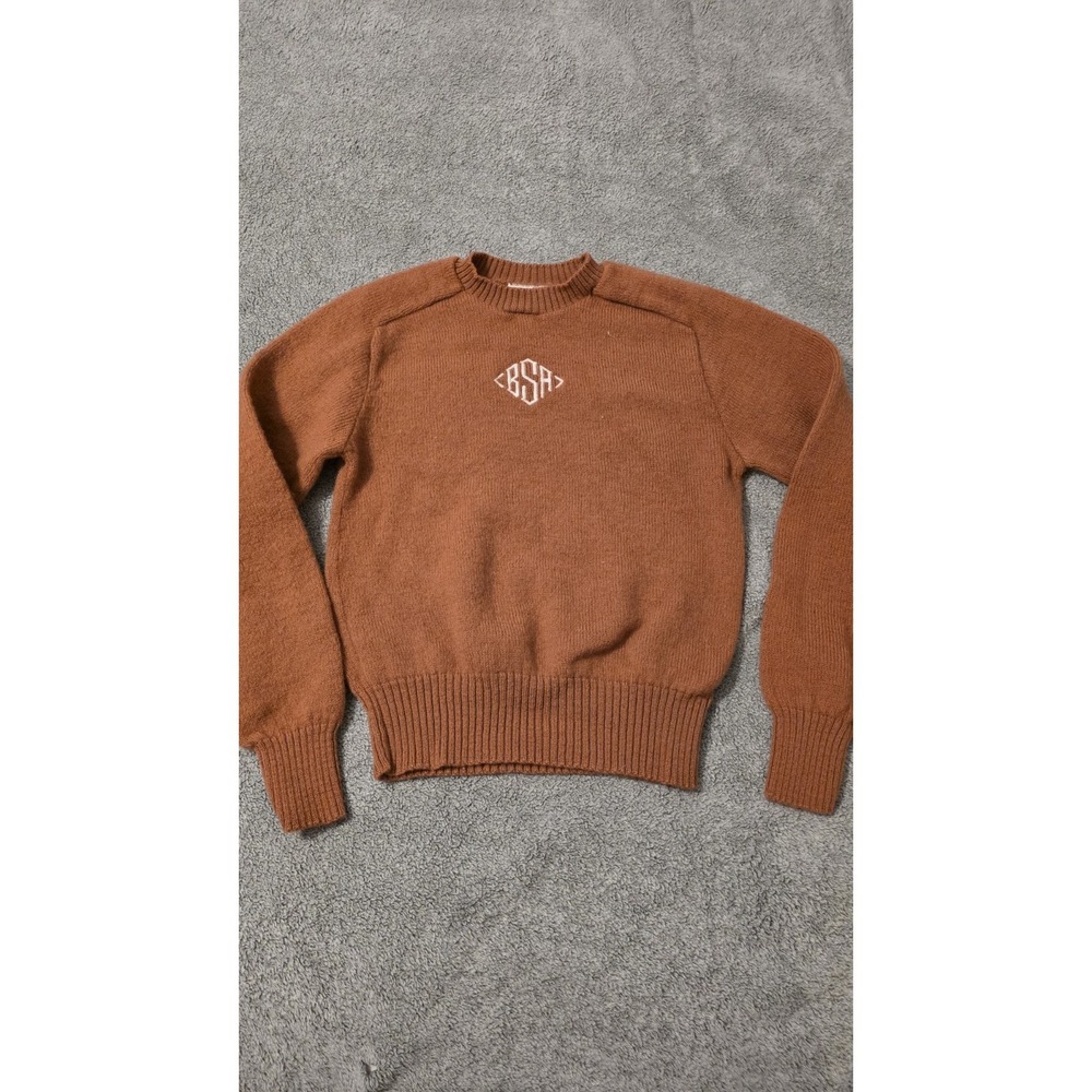 Avon Fashions Vintage Sweater Burnt Orange‎ Embroidered Women's Medium 100% Wool